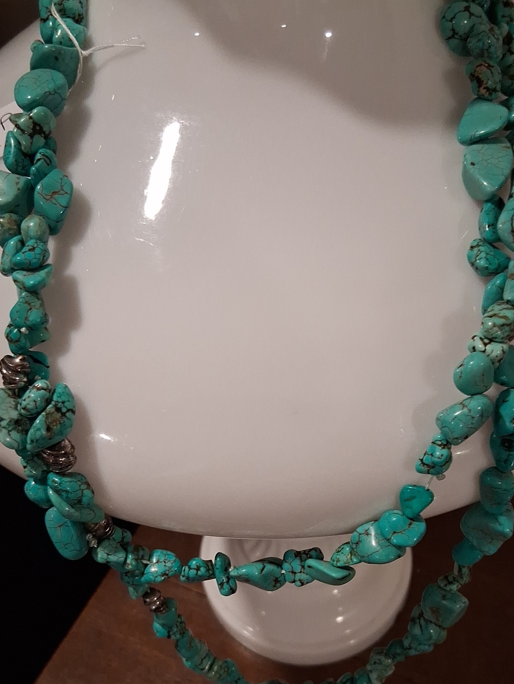 Turquoise Chip Beaded Necklace - Vibrant Blue-Green Women’s Jewelry